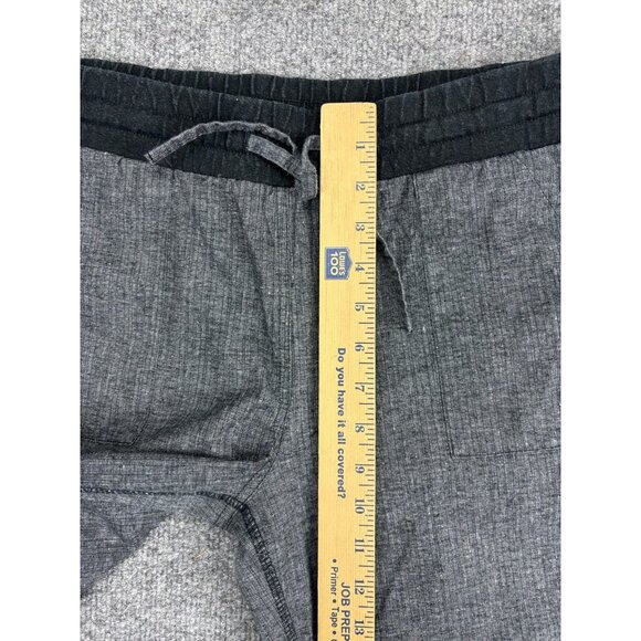 prAna Mantra Pants Womens Large Gray Hemp Blend Drawstring Elastic Waist Relaxed - Picture 4 of 8
